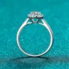 Anéis de casamento Smyoue personalizado 2ct anel de noivado real para mulheres clássico rond corte 925 prata laboratório diamante promessa banda gra 231128