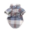 Hondenkleding Kattenshirt Geruite Opstaande Kraag Design Huisdier Puppy Blouse Lente/Zomer Kledingvaiduryd