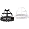 Kvinnor Petticoat 2 Hoops Crinoline Lolita Fishbone Hollow Bird Cage kjol broderi Floral spets underskjol