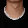 Kedjor esskeem klusterade tenniskedja för män halsband hiphop ised ut zirkoniummässiga mässing vit guld mode rock juvelrychains306s