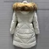 Women's Down Parkas women's winter jacket 2023 New Removable fur collar Hooded Long down coats 90 white duck down filling fluffy feather coats L231129