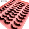 False Eyelashes Mix 20 Pairs Eyelashes 3D Mink Lashes Fluffy Soft Wispy Natural Eyelash Extension Reusable Lashes Mink False Eyelashes Makeup Q231129