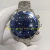 Real Photo Automatische Chronograaf Horloges Heren 300M Blue Wave Wijzerplaat 41,5 mm Saffierglas Roestvrij Stalen Armband Mechanisch Sport Heren 7750 Beweging Chrono Horloge