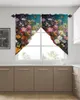 Curtain Daisy Flower Butterfly Bushes Window Living Room Bedroom Decor Drapes Kitchen Decoration Triangular