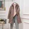 Manteau d'hiver détachable à capuche pour femme, parka, nouvelle collection 2023, doudoune bouffante, Portable, ultraléger, Long manteau en plumes, Chaqueta jer L231129