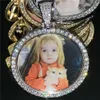 Anpassad PO Memory Medallion Picture Pendant Halsband med tenniskedjan Hip Hop -smycken Personliga Zirconia -kedjor Charm Gift285G