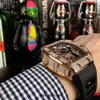 Ontwerper Ri mliles Luxe horloges Automatisch mechanisch horloge Richa Milles Zwitsers uurwerk Saffierspiegel Geïmporteerde rubberen horlogeband Heren sportmerkhorloges FAWC