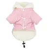 Odzież dla psa małe ubrania zimowy płaszcz dla szczeniąt ciepły bluza z kapturem Chihuahua Yorkshire Odzież dla średnich psów Pink Black 231128
