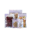 Clear Plain Laser Aluminium Foil Zipper Lock Packaging Bag With Hang Hole Party Crafts Snack Nuts Storage Mylar Plastic Packing POU6618859