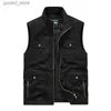 Men's Vests Men's Workwear Vest Multi Pocket Outdoor Vest Tactical Functional Stand Collar Vest Fishing Photography Mountaineering Jacket Q231129