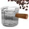 Bicchieri da vino Misurino per caffè espresso con manico isolato Latte Latte Brocca Forniture per caffè Tazze di vetro Beccucci obliqui Utensili da cucina