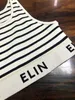 Designer Summer Women T Shirt Shirt Spring Spring/Summer Liten Design Letter Stripe Sleeveless Tank för kvinnor med öppen navelens bottenövertopp