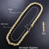 Chains Hip Hop Full Iced Out 8mm 22inch Rope Chain Necklace ed Link Gold Silver Color For Women Men Fashion Jewelry Gift238n