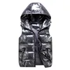 Gilet d'hiver à capuche pour hommes, veste courte rembourrée en coton de couleur vive, sans manches, pour femme, 231128