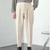Мужские брюки Мужчина повседневной плюс размер твердый цвет Прямые брюки мужская свободная эластичная талия модная уличная одежда в корейском стиле 2023 v11