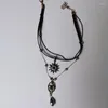 Hänge halsband harajuku tillbehör mörk serie lolita choker halsband uttalande steampunk gotisk estetiska vintage smycken för kvinnor
