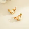 Stud Anti Allergy Earrings 925 Sliver Pins Gold Plated Pearl Stud örhängen för kvinnor Blomma lyx eleganta smycken Koreanska stilgåvor YQ231128