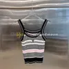 Stripe Print Knits Top Women Sexy Sling Tops Designer Breathable Sports Vest Sleeveless T Shirts