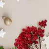 Decoratieve Bloemen 10 STKS Kunstmatige Rode Bessen Stengels Kerst Picks Hulst Takken Berry Twijgen Voor Boomkransen