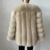 Piel sintética de mujer BEIZIRU invierno mujer abrigo Real moda cálida estilo de lujo Natural chaqueta de moda para chicas de manga larga 231128