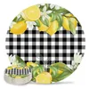 Tapetes de mesa frutas verão xadrez cerâmica porta-copos absorvente talheres esteira casa café jantar decoração placemat presente