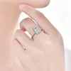 Wong chuva clássico 100% 925 prata esterlina 8 11 mm criado moissanite pedra preciosa anel de noivado de casamento joias finas inteiras q13057