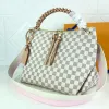 Tote Bag Branded Toes Classic Fashion Tote Bag Echt lederen Vvvuttons Crossbody Body Een schouder Grote capaciteit composiet boodschappentas verouderd bruin plaid