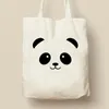 Aufbewahrungsbeutel Panda Love Animal Print Creative Eco Canvas Tote Bag Handtasche Wiederverwendbar Shopping Fashion Travel Shopper Geschenk