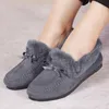 Winter Casual Moccasins Dress Women Soft Flat Non slip Loafers Fashion Comfort Warm Plush Bow Slip on Female Cotton Shoe Cott