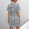 Casual jurken 2023 Zomer vrouwen kleden korte mouwen korte mouwen elegante shirt blouse sexy rok vrouwelijke Koreaanse kleding vintage oversized midi robe