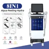 11 en 1 H2O Dermabrasion Machine faciale Aqua Face Clean Microdermabrasion Équipement professionnel pour le visage à l'oxygène Crystal Diamond Water Peeling555