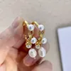 Creolen Flashbuy Trendy Perle Unregelmäßiger Metallschmuck Für Frauen Design Geometrische Goldene Accessoires Geschenk