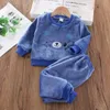 Pyjamas Winter Flanell Kinder Pyjamas Sets Kind Warme Nachtwäsche Cartoon Tiere Baby Mädchen Jungen Nachtwäsche Kinder Homewear1-6Y 231124