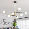 Chandeliers Modern Nordic Sputnik Black LED 램프 홈 조명 실내 고정구 펜던트 천장 포함되지 않은 전구 2023