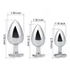 Sex Toy Massager 3pcs/set Smooth Massager Anal Beads Crystal Jewelry Heart Butt Plug Stimulator Women Toys Dildo Stainless Steel