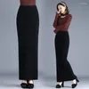 スカート2023秋の冬のミンクフリーススカート女性のためのスカート延長され、肥厚した背の高い包まれた腰の温かい長いC61