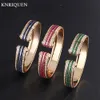 Bangle Luxury Wedding Bangles for Women Vintage Sapphire Szmaragdowy Ruby Gold Color Bracelets Party Fine Jewelry Birthday Prezent 231128