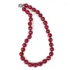 Цепи 10 мм чистые красные бусины Джаспер Опаленное ожерелье Оптом для годовщины для свадьбы 21,5 дюйма для создания дизайна H34