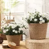 Vasi Intrecciatura di paglia Vaso per piante da fiori Cestino Fioriera per erba Contenitori per copertura esterna per interni per la decorazione piantabile 231130