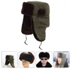 Berets Cap Winter Hat Thicken Russian Fur Outdoor Hunting Camouflage Hats Men Northeast Warm Riding