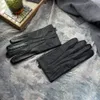 Fem fingrarhandskar Gours vinter äkta läderhandskar män svart äkta getskinnhandskar fleece foder varm körmode -knapp ankomst GSM048 231130