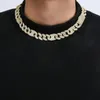Brincos de colar Conjunto de eyika largura de 16 mm Miami Chain cubano gelado fora CZ Gold Coffee Bean Link Bracelet Rapper Jóias para homens