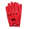 Fem fingrar handskar mode män getskinn läderhandskar full finger andas icke olinerade glidande handskar manlig vante 231130