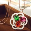 Pendant Necklaces Neoglory Jewelry Austrian Crystal Rose Gold Color Colorful Necklace For Women 2023 Birthday Gifts