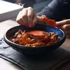 Миски Фантит японский и корейский стиль 9 -дюймовый рамэн керамический салат из лапши Специализированные большой суп Большой суп
