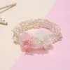 Hair Accessories Korean Style White Chiffon Flowers Headband Baby Girls Little Princess Flower Headwrap Born Lace Turban