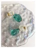Halskette Ohrringe Set INS Farbe Grün Glasierte Perle Asymmetrisch Panel Nische SOMMER Mädchen Chic Schlüsselbeinkette Feenschmuck