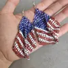 Dangle Earrings European And American Female Flag Metal Mesh Fashion Independence Day July 4