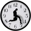 Horloges murales Ministère de Silly Walk Salon moderne Nouveauté Horloge Comédien Décor à la maison Drôle Marche Silencieux Quartz