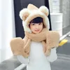 Scarves Wraps Cute Bear Children Hats with Ears Cartoon Plush Warm Girls Cap Long Hat Earmuff kid Scarf Gloves Christmas Hats kids Scarves 231129